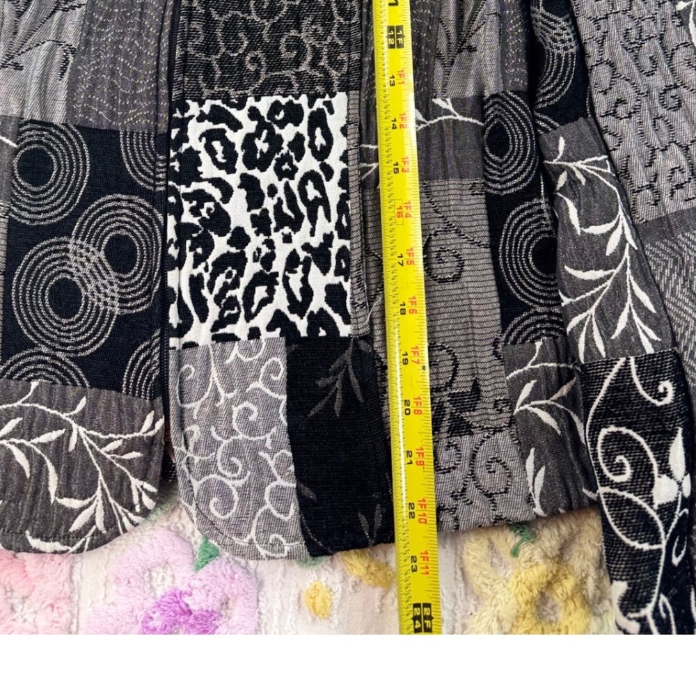 Christopher Banks Patchwork Blazer‎ Jacket Black White Gray Women's M - Picture 6 of 9